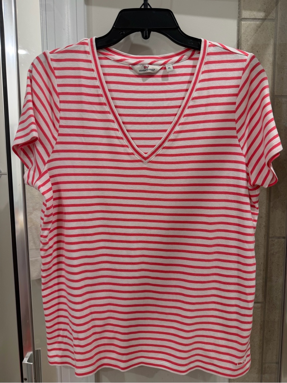 Vineyard Vines Simple Stripe V-Neck Women's Pima Cotten Tee